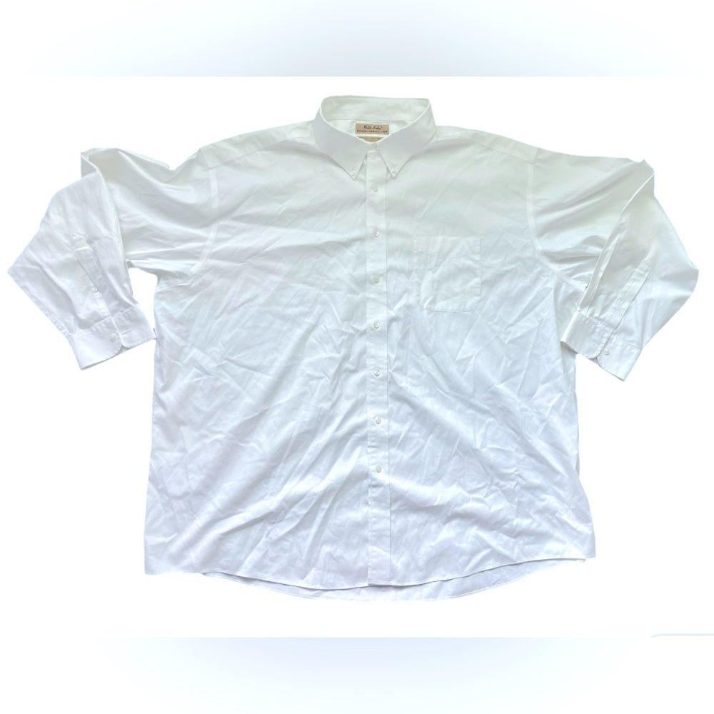 Roundtree & Yorke Big & Tall White Dress Shirt Classic Cotton